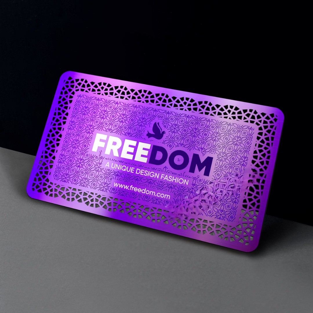 Fluorescent Colored Metal visiting card